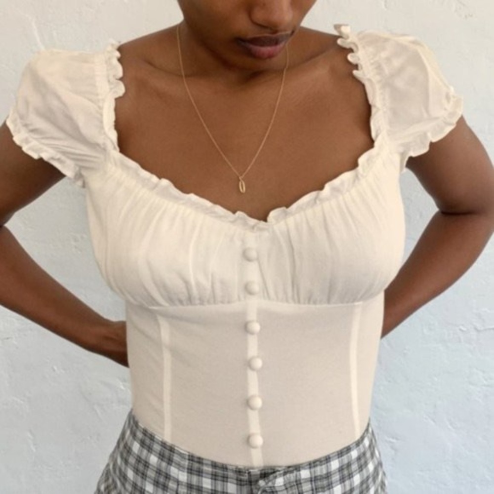 Reformation bev top in ivory🤍